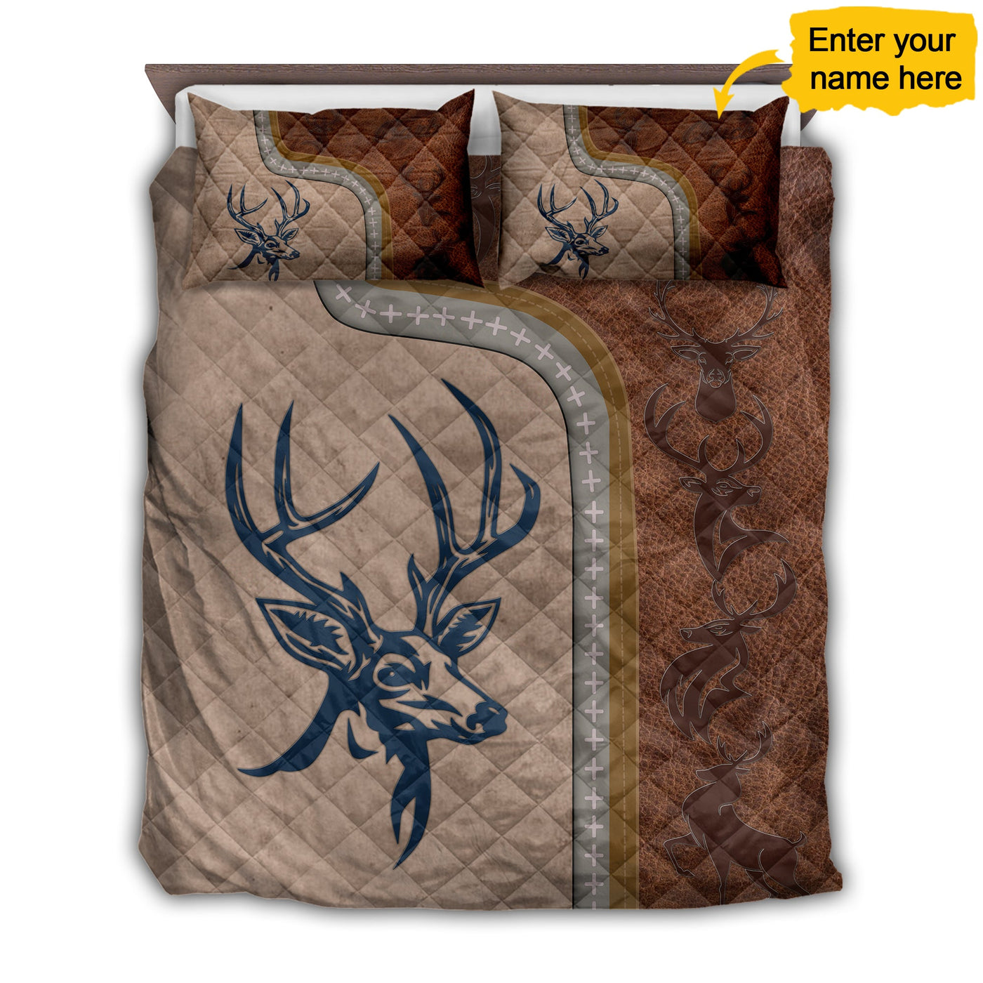 TWIN ( 50 x 60 INCH ) Hunting Lover Deer Personalized - Quilt Set - Owls Matrix LTD