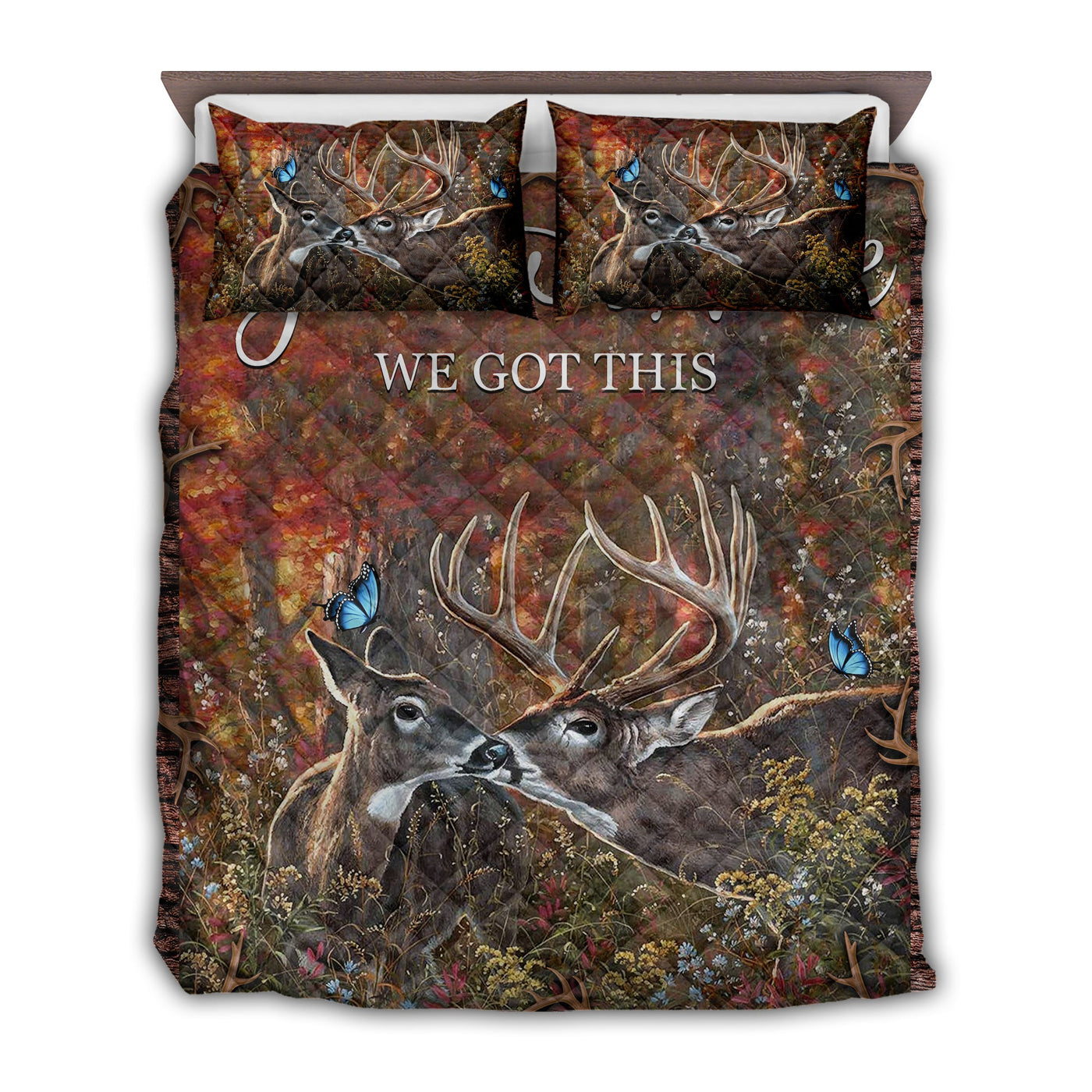 TWIN ( 50 x 60 INCH ) Hunting Lover You And Me - Quilt Set - Owls Matrix LTD