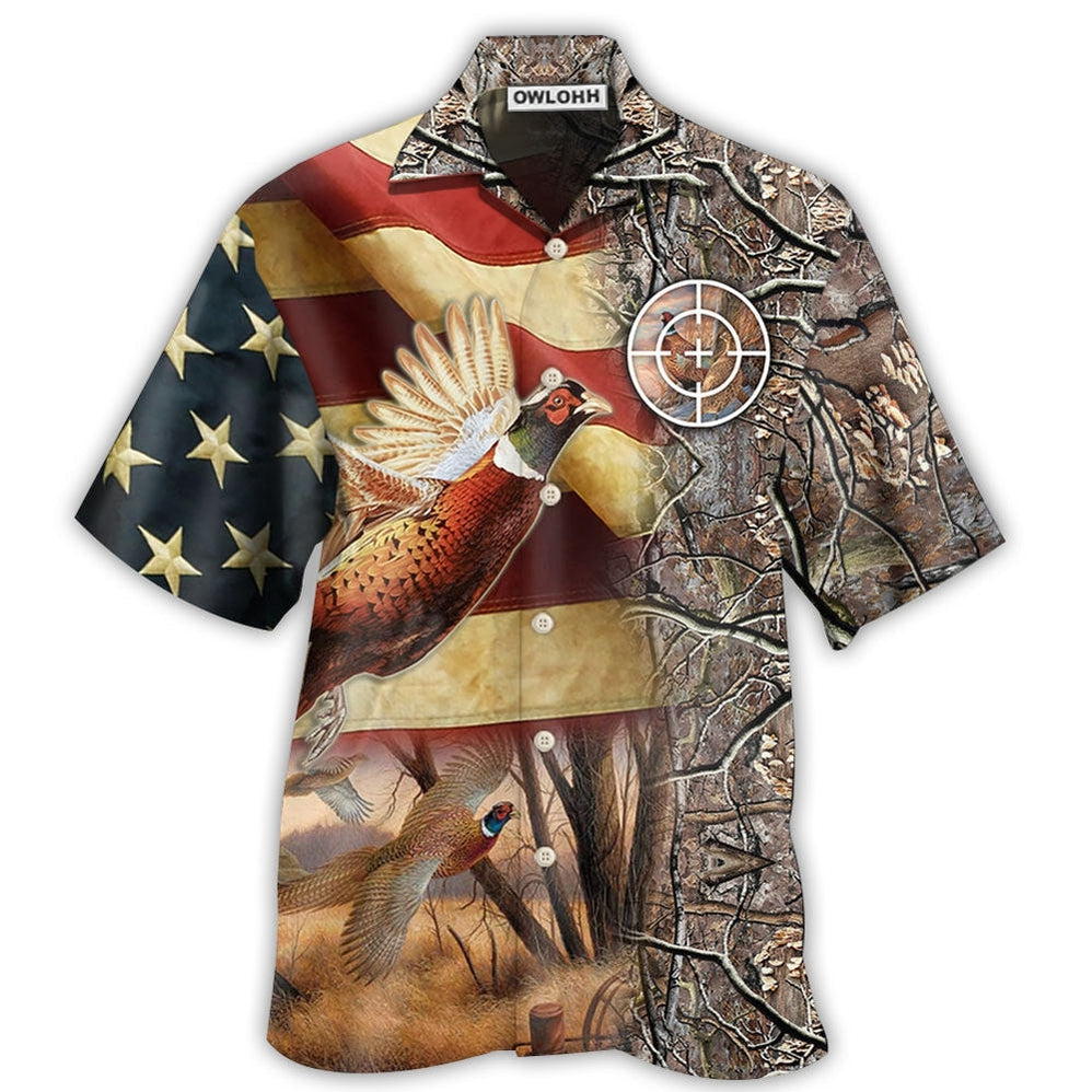 Hawaiian Shirt / Adults / S Hunting Pheasant Hunting American - Hawaiian Shirt - Owls Matrix LTD
