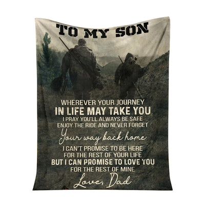 50" x 60" Hunting To My Son Hunting I Can Promise To Love You - Flannel Blanket - Owls Matrix LTD
