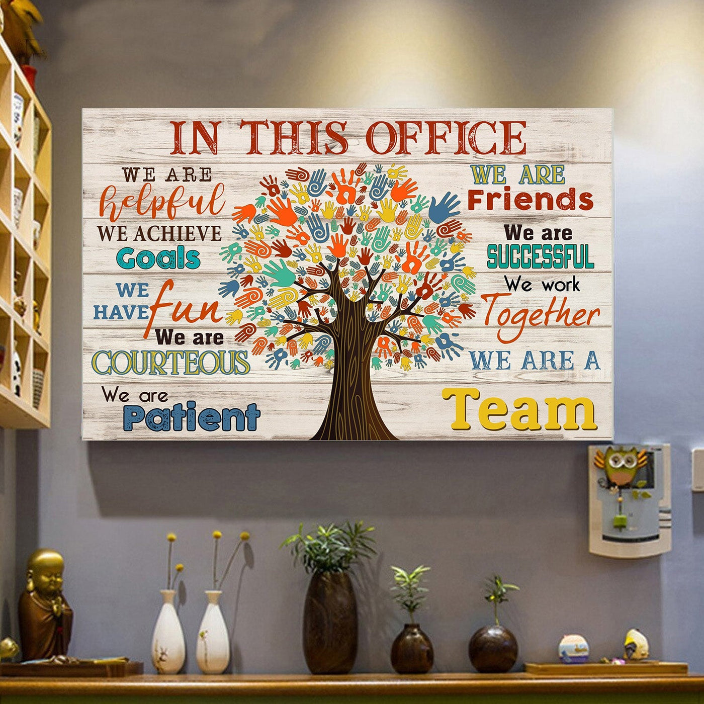 Office In This Office We Are A Team - Horizontal Poster - Owls Matrix LTD