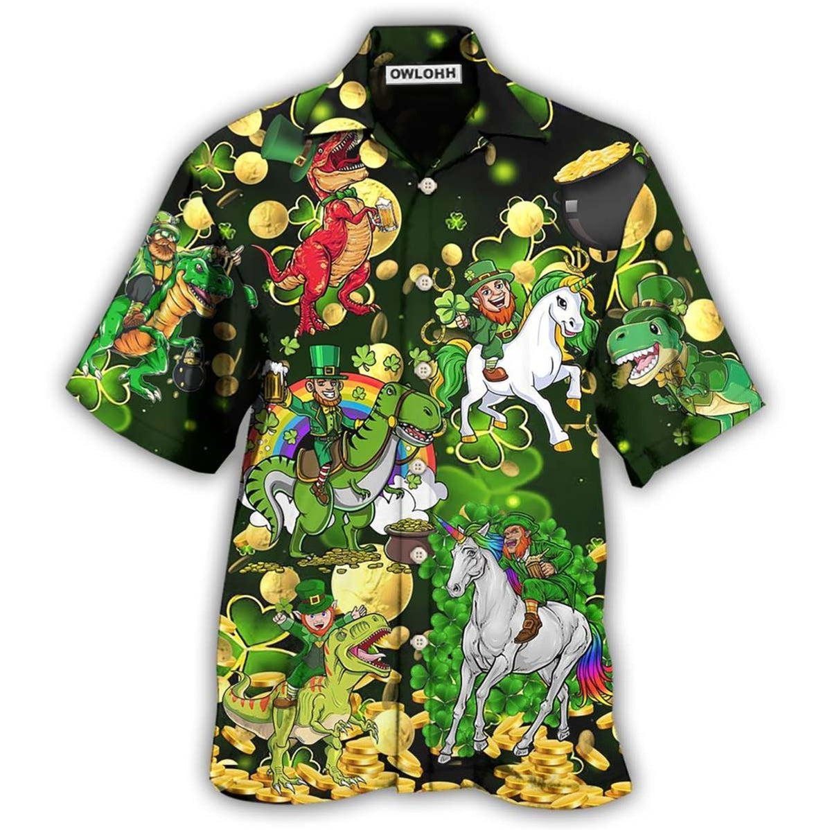 Hawaiian Shirt / Adults / S Irish Horse Saint Patrick Beer Brothers - Hawaiian Shirt - Owls Matrix LTD
