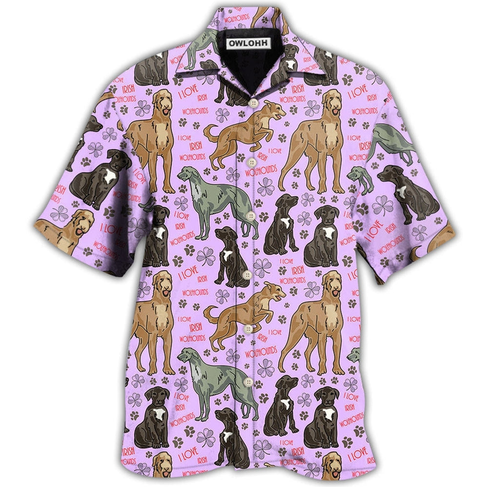 Hawaiian Shirt / Adults / S Irish Wolfhound Dog So Cute Pink Style - Hawaiian Shirt - Owls Matrix LTD