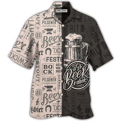 Hawaiian Shirt / Adults / S Beer It's Beer O'clock Classic Style - Hawaiian shirt - Owls Matrix LTD