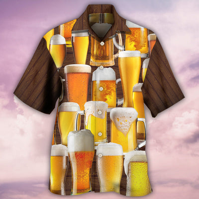 Beer It's Time For Beer - Hawaiian Shirt - Owls Matrix LTD