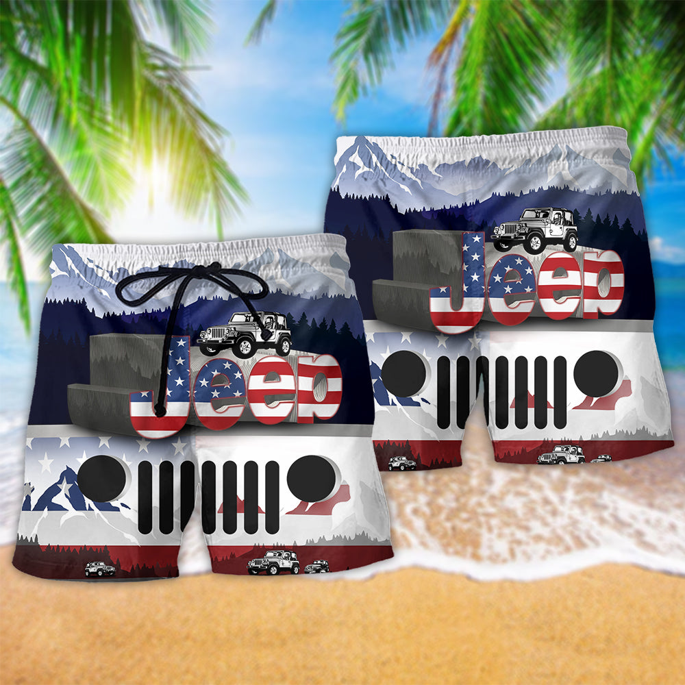 Jeep America Flag Style - Beach Short - Owls Matrix LTD