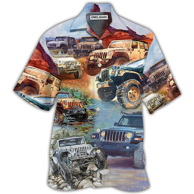 Hawaiian Shirt / Adults / S Jeep Painting Classic Jeep Vintage - Hawaiian shirt - Owls Matrix LTD