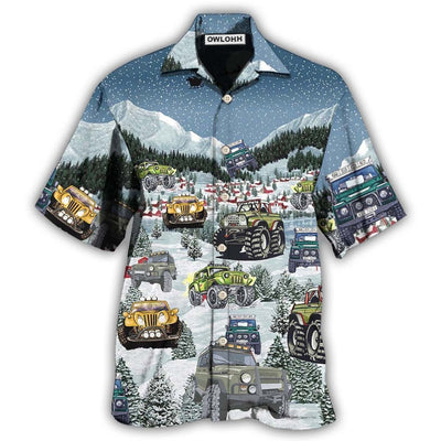 Hawaiian Shirt / Adults / S Jeep Snow Party Merry Christmas - Hawaiian Shirt - Owls Matrix LTD