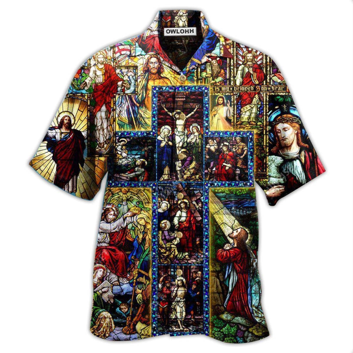 Hawaiian Shirt / Adults / S Jesus Faith Over Fear - Hawaiian Shirt - Owls Matrix LTD
