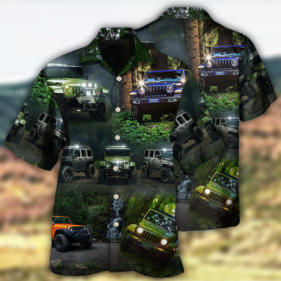Jeep Dark Jungle Jeep - Hawaiian shirt - Owls Matrix LTD