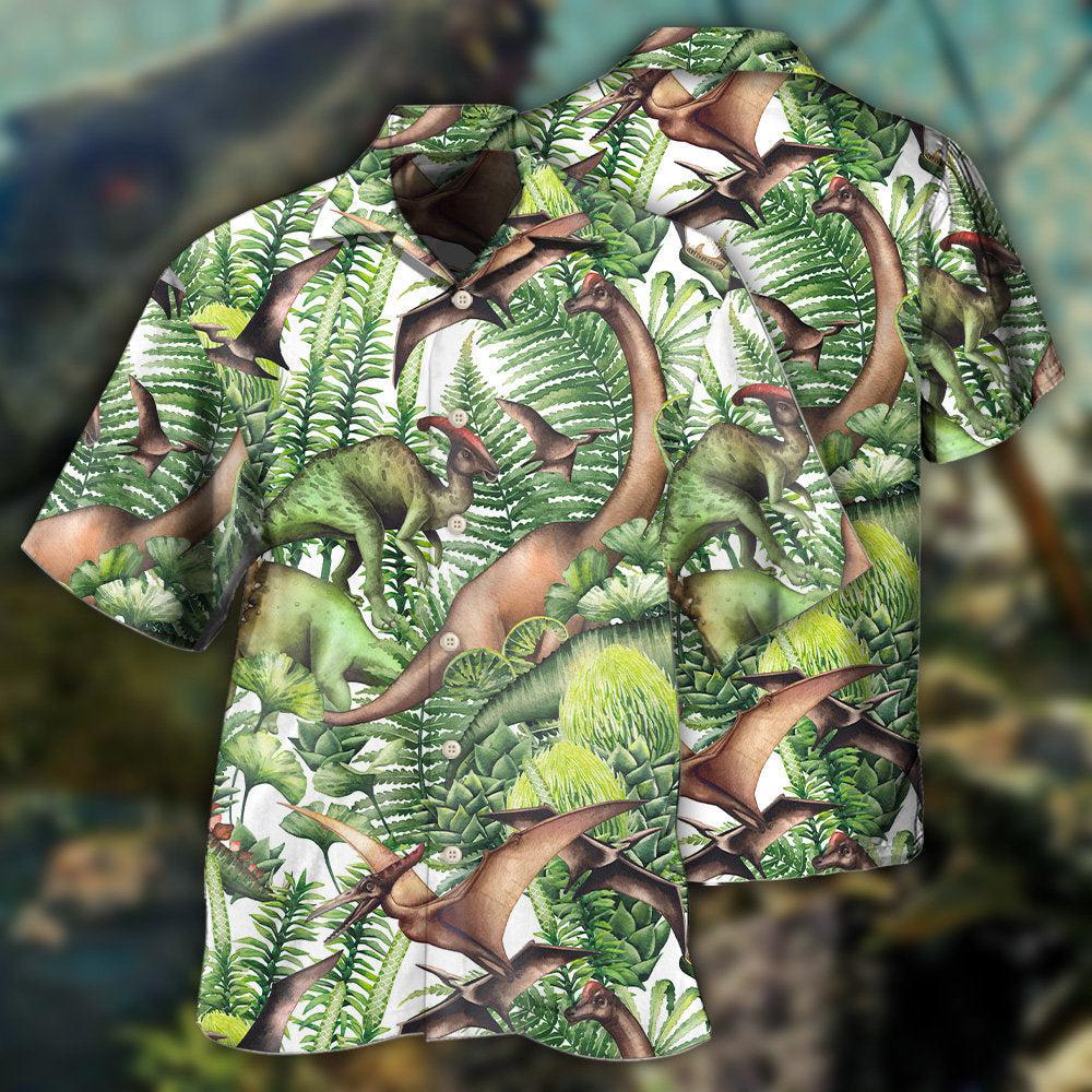 Dinosaur Jurassic Dinosaur Green Style - Hawaiian Shirt - Owls Matrix LTD