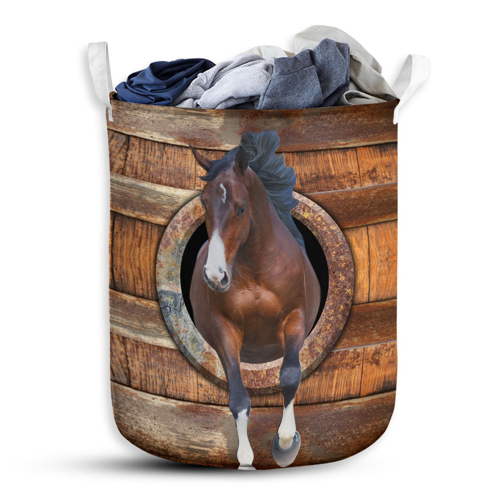 S: 17.72”x13.78” (45x35 cm) Horse Funny Horse Basic Style - Laundry Basket - Owls Matrix LTD