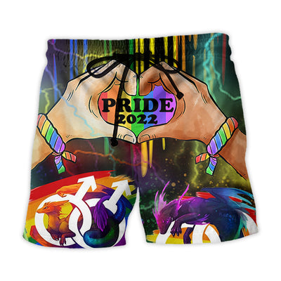 Beach Short / Adults / S LGBT Skull Pride 2022 Style - Beach Short - Owls Matrix LTD