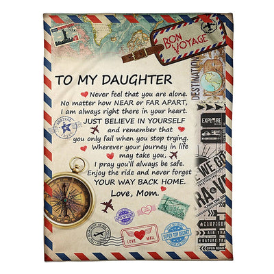 50" x 60" Letter Just Believe In Yourself Best Gift For Daughter - Flannel Blanket - Owls Matrix LTD