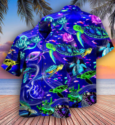 Turtle Life Is Better With A Turtle Blue Ocean - Hawaiian Shirt - Owls Matrix LTD