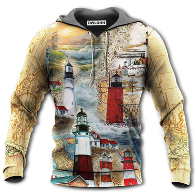 Unisex Hoodie / S Lighthouse The Past Is A Lighthouse Not A Port Classic - Hoodie - Owls Matrix LTD