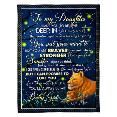 50" x 60" Lion Deep In Your Heart Lovely Gift For Daughter - Flannel Blanket - Owls Matrix LTD