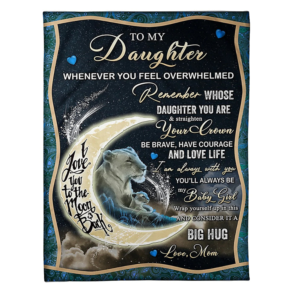 50" x 60" Lion I Love You Special Gift For Daughter - Flannel Blanket - Owls Matrix LTD