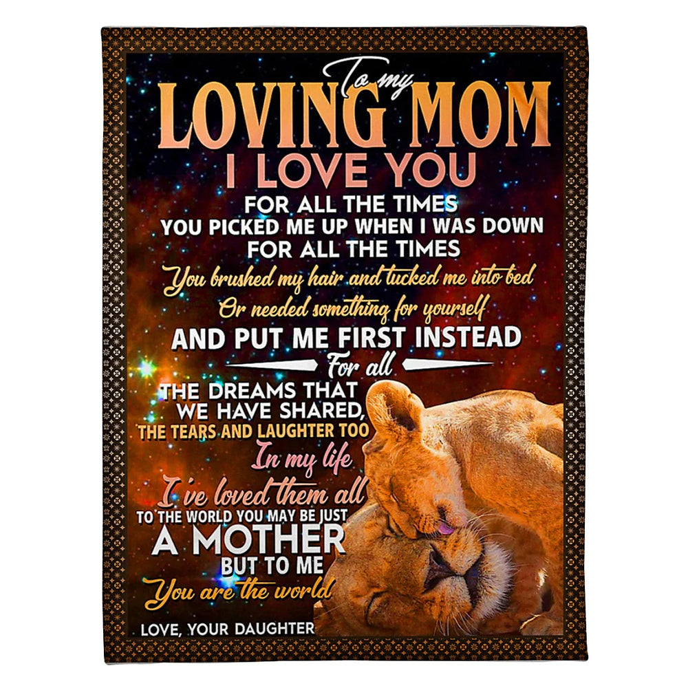 50" x 60" Lion I Love You With All My Heart - Flannel Blanket - Owls Matrix LTD