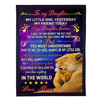 50" x 60" Lion My Heart Amazing Gift For Daughter - Flannel Blanket - Owls Matrix LTD