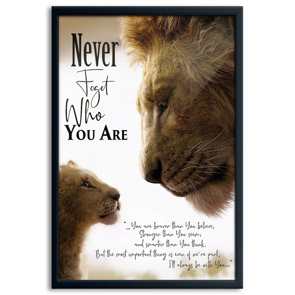12x18 Inch Lion You Are Braver Than You Believe - Vertical Poster - Owls Matrix LTD