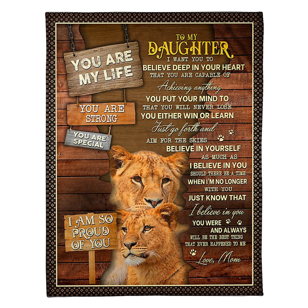 50" x 60" Lion You Are My Life Best Gift For Daughter - Flannel Blanket - Owls Matrix LTD