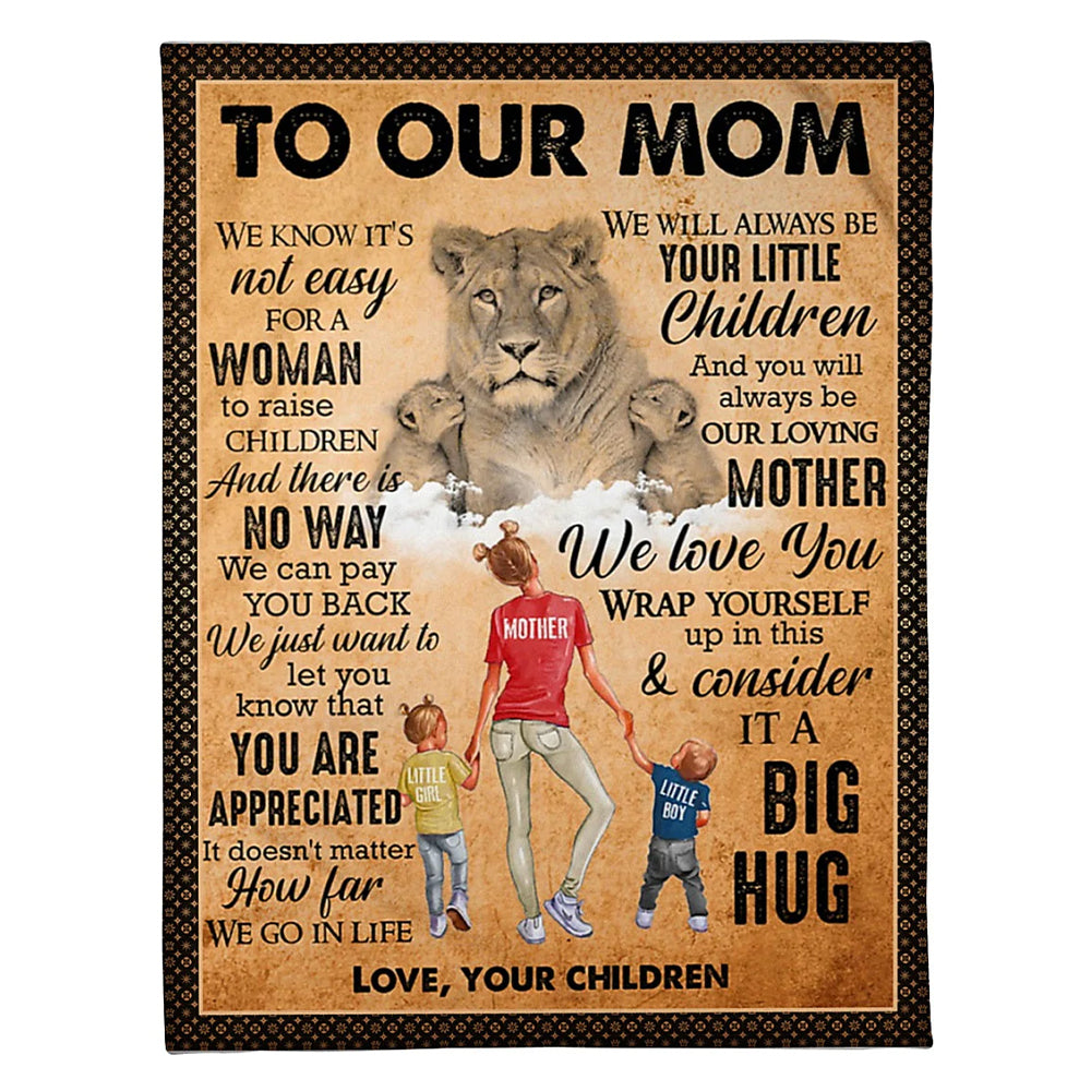 50" x 60" Lion You Are The World To Me To My Mom - Flannel Blanket - Owls Matrix LTD