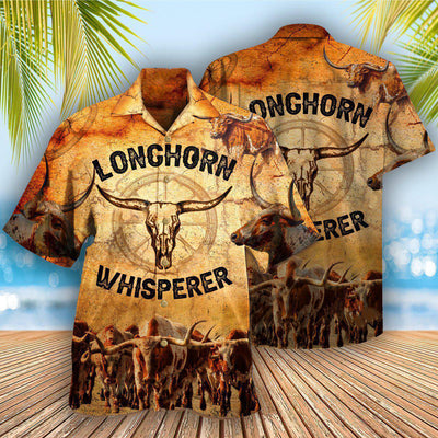 Longhorn Animals Longhorn Whisperer - Hawaiian Shirt - Owls Matrix LTD