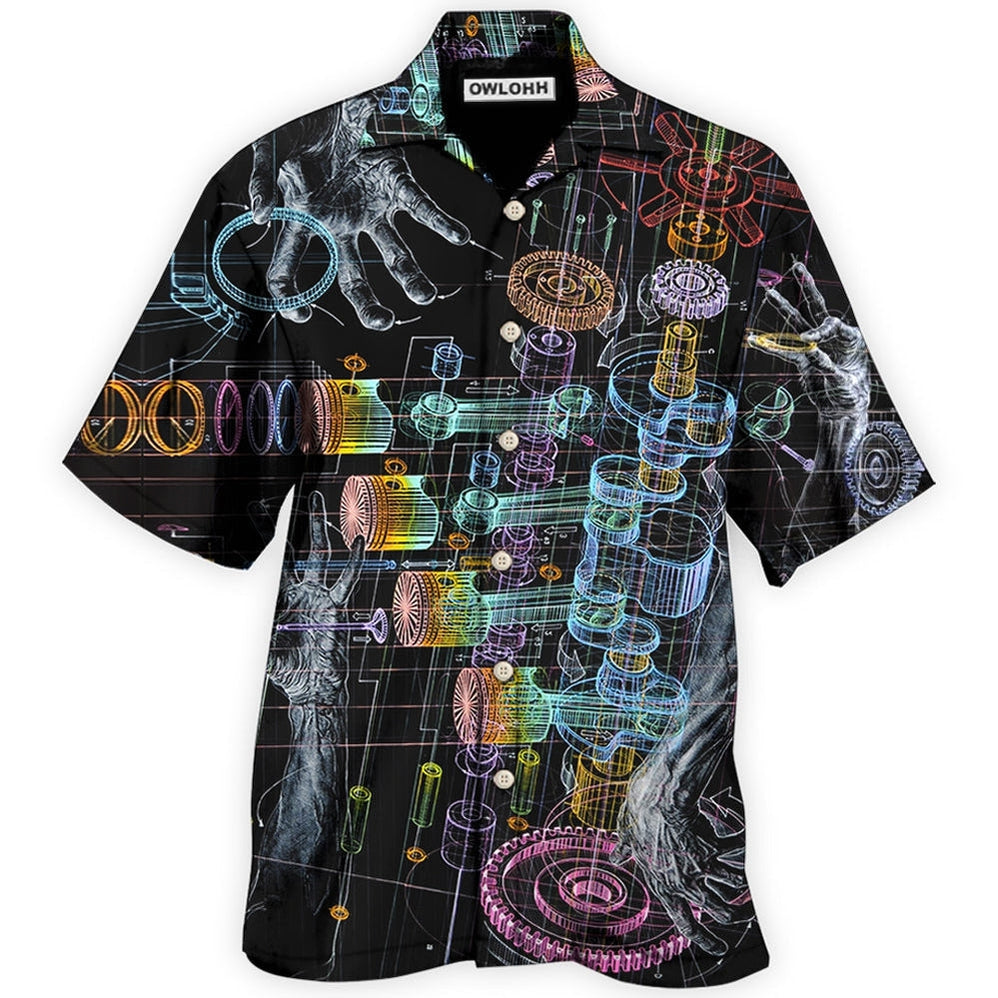 Hawaiian Shirt / Adults / S Mechanic Fantastic Neon Style - Hawaiian Shirt - Owls Matrix LTD
