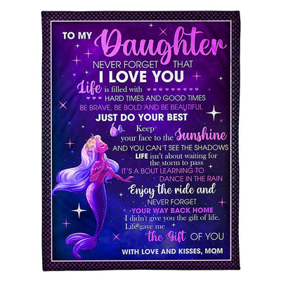 50" x 60" Mermaid Never Forget That I Love U Mom To Daughter - Flannel Blanket - Owls Matrix LTD