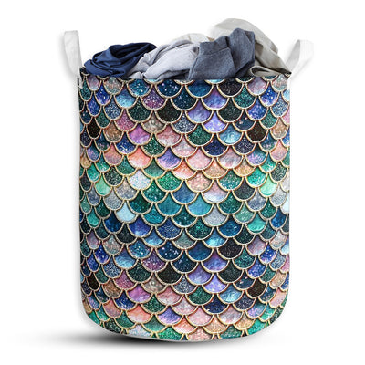 S: 17.72”x13.78” (45x35 cm) Mermaid Ocean Basic Style - Laundry Basket - Owls Matrix LTD