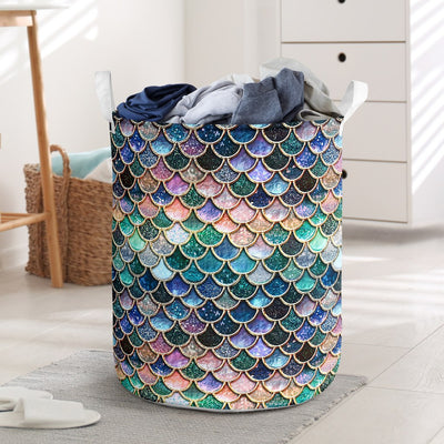 Mermaid Ocean Basic Style - Laundry Basket - Owls Matrix LTD
