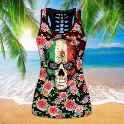Mexican Colorful Skull Floral - Tank Top Hollow - Owls Matrix LTD