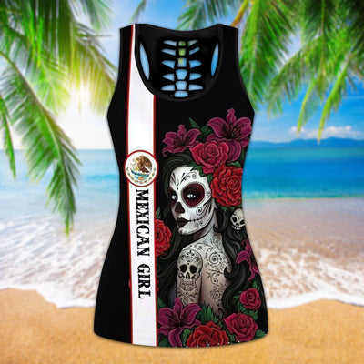 Mexican Girl With Rose On Her Hair - Tank Top Hollow - Owls Matrix LTD