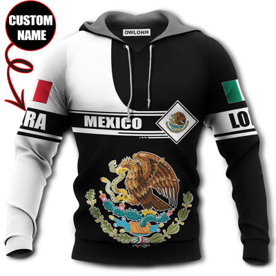 Unisex Hoodie / S Mexico Symbol Black And White Personalized - Hoodie - Owls Matrix LTD
