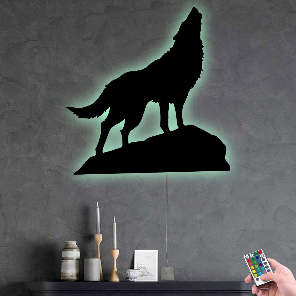 12"x12" Wolf So Cool So Strong - Led Light Metal - Owls Matrix LTD