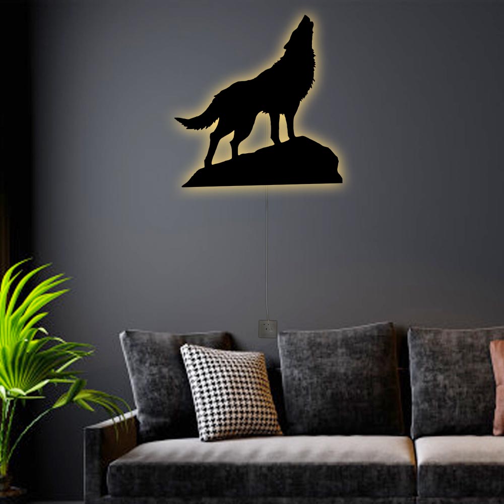 Wolf So Cool So Strong - Led Light Metal - Owls Matrix LTD