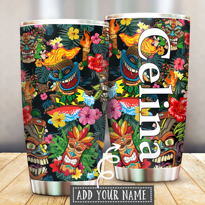 Tiki Holiday Tropical Cool Personalized - Tumbler - Owls Matrix LTD