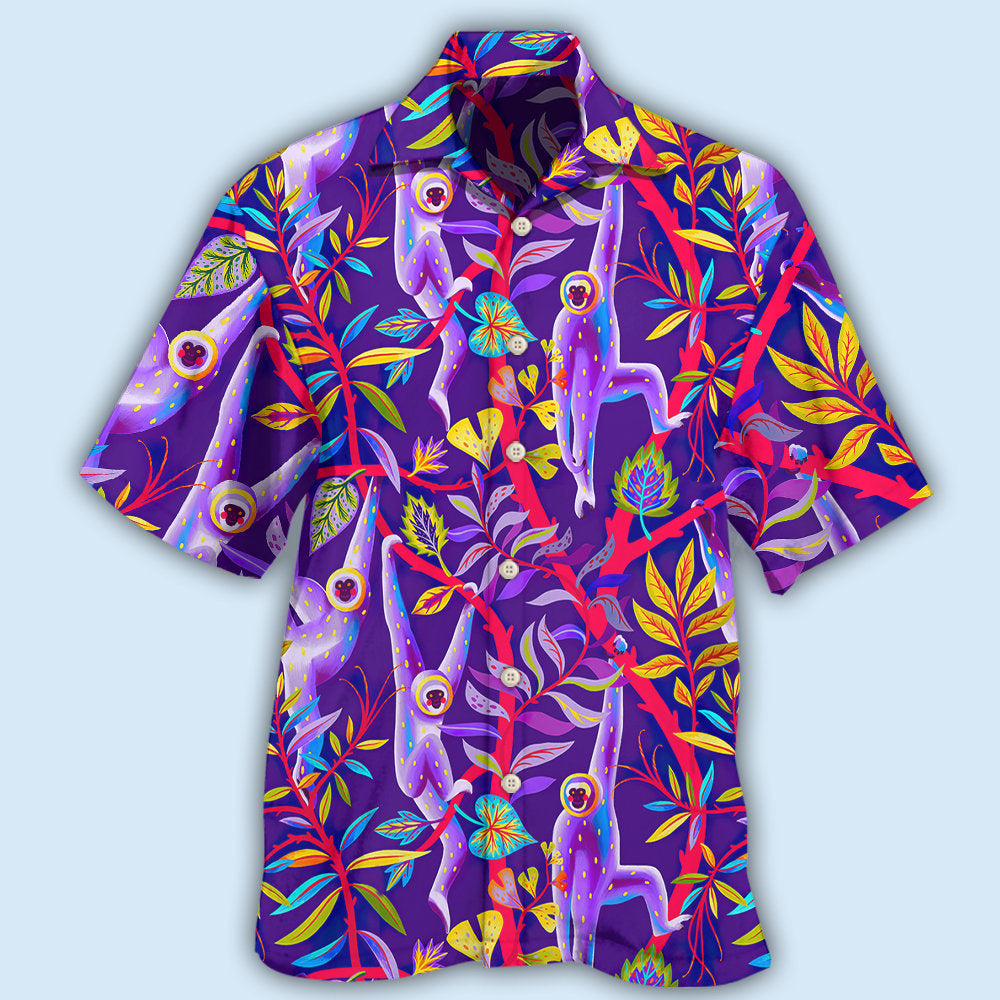 Monkey Colorful Monkey - Hawaiian Shirt - Owls Matrix LTD