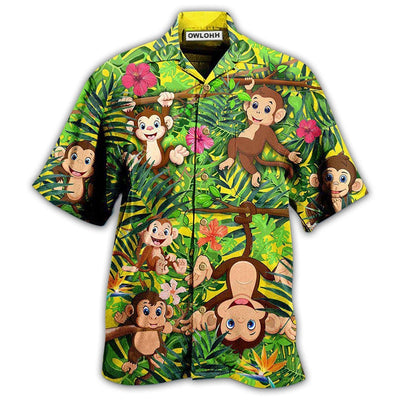 Hawaiian Shirt / Adults / S Monkey Animals Are My Spirit - Hawaiian Shirt - Owls Matrix LTD