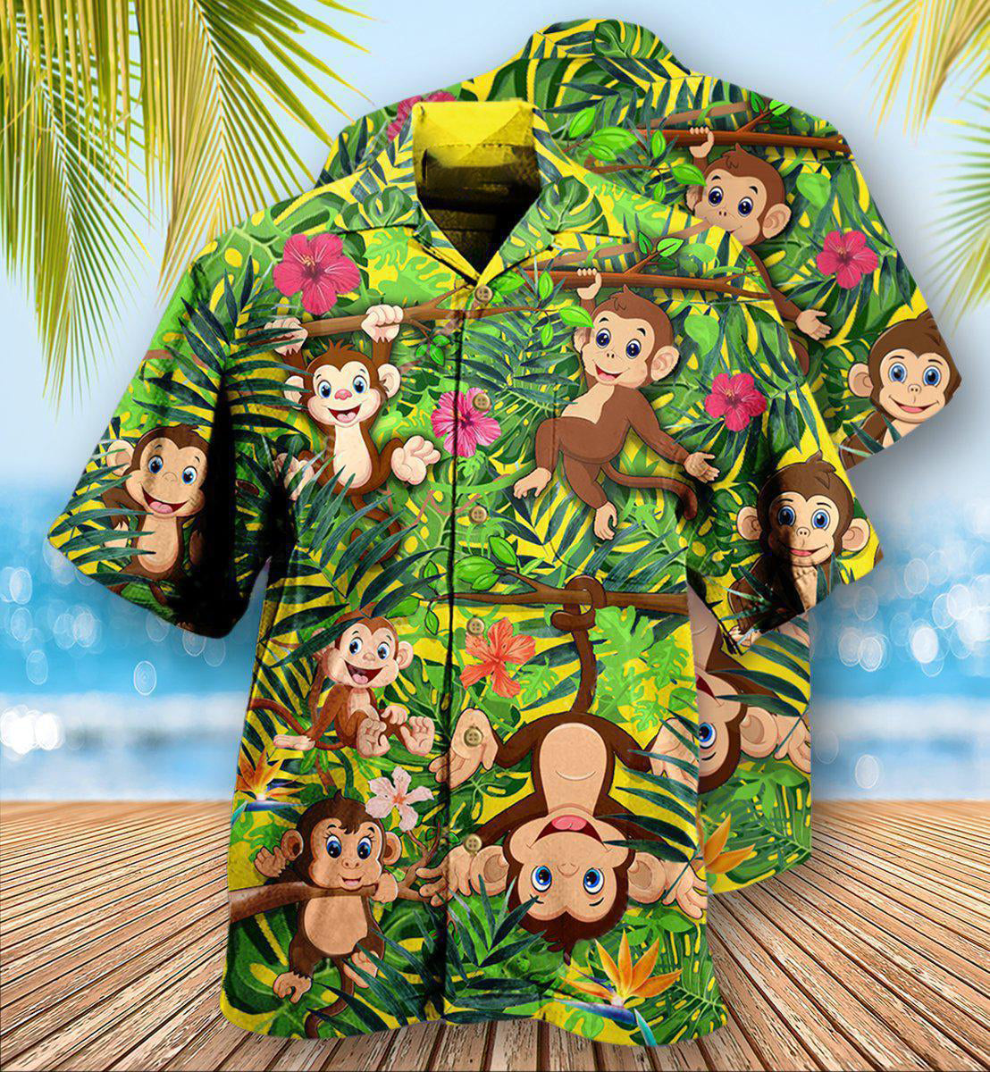 Monkey Animals Are My Spirit - Hawaiian Shirt - Owls Matrix LTD
