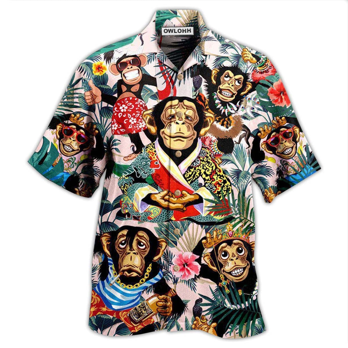 Hawaiian Shirt / Adults / S Monkey So Funny Smile Like A Monkey - Hawaiian Shirt - Owls Matrix LTD