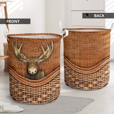 Moose Rattan Texture Cute - Laundry Basket - Owls Matrix LTD