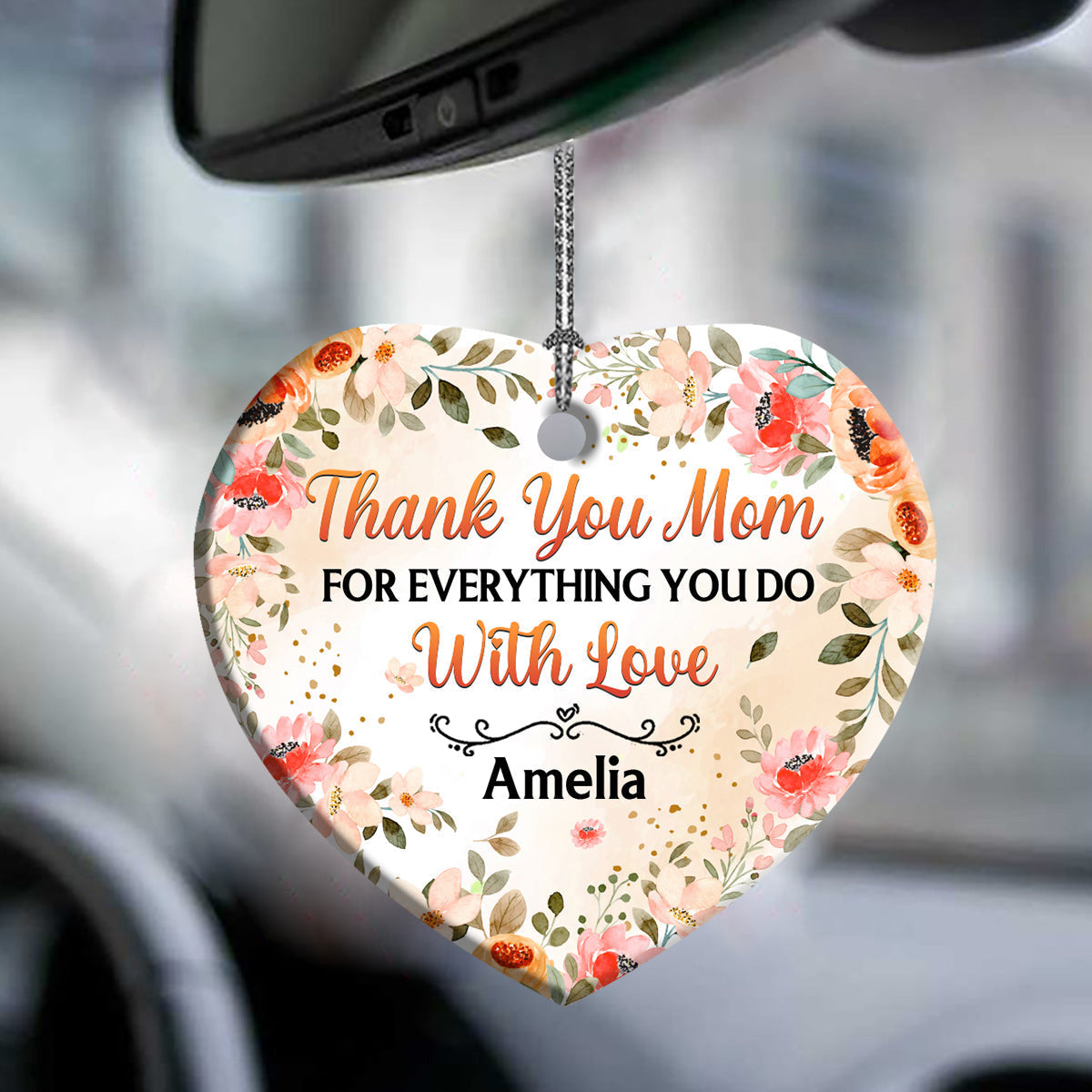 Family Mother Thank You Mom For Everything You Do Personalized - Heart Ornament - Owls Matrix LTD