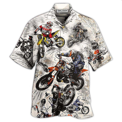 Hawaiian Shirt / Adults / S Motorcycle Ride Hard And Cool - Hawaiian Shirt - Owls Matrix LTD