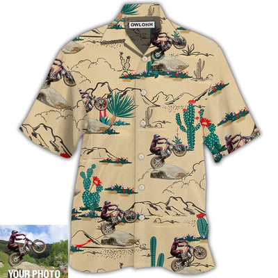 Hawaiian Shirt / Adults / S Motorcycle Trials Desert Mountain Custom Photo - Hawaiian Shirt - Owls Matrix LTD