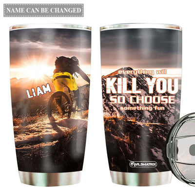 20OZ Bike Mountain Biking Something Fun Personalized - Tumbler - Owls Matrix LTD