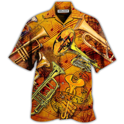 Hawaiian Shirt / Adults / S Saxophone Music Happiness Amazing - Hawaiian Shirt - Owls Matrix LTD