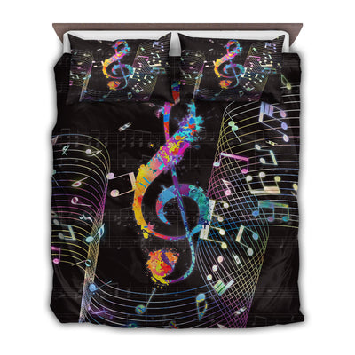 US / Twin (68" x 86") Music Is My Life Save My Soul - Bedding Cover - Owls Matrix LTD