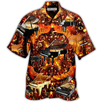 Hawaiian Shirt / Adults / S Piano Music Piano Is My Soul - Hawaiian Shirt - Owls Matrix LTD